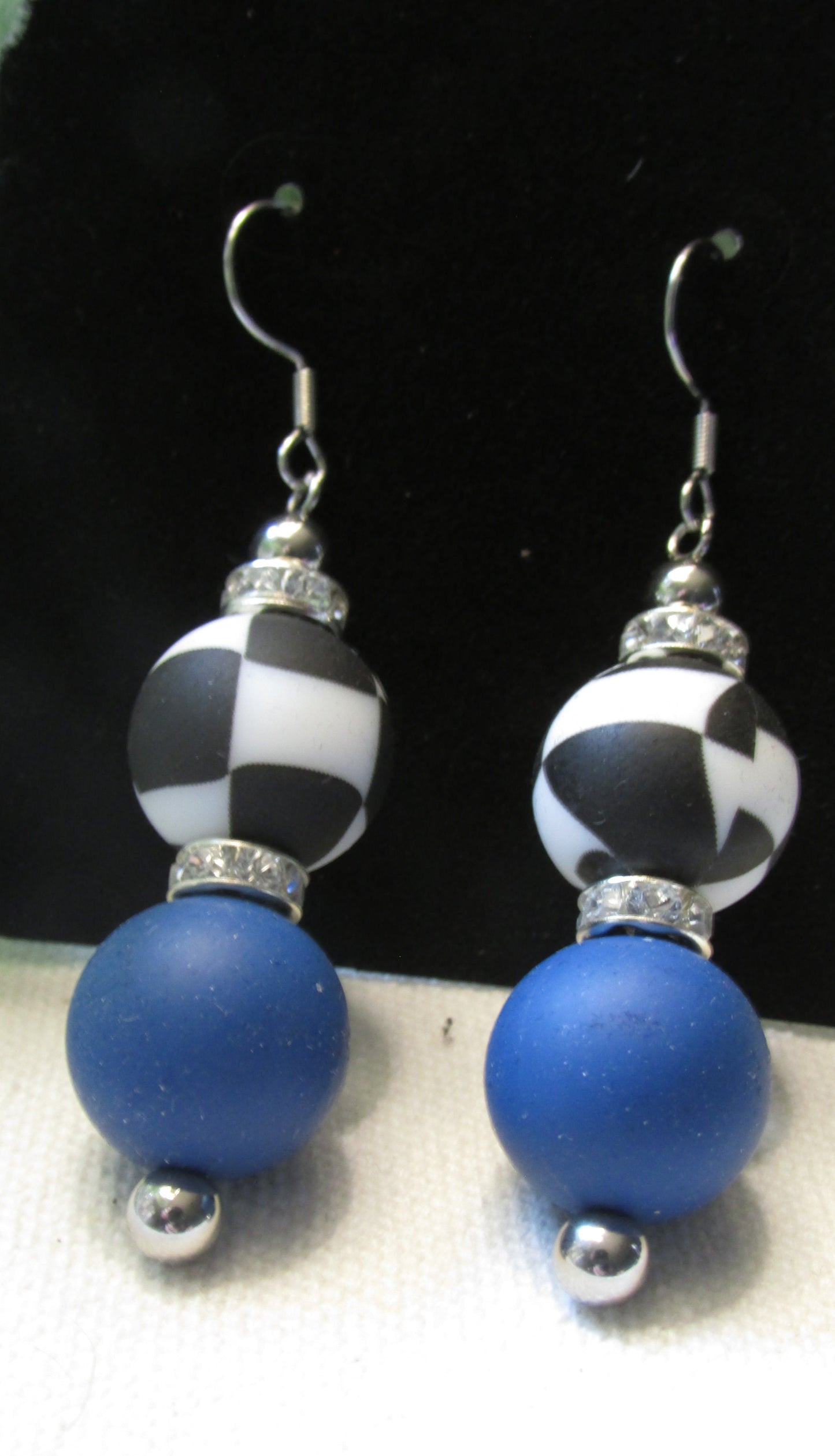 Earrings/ Blue Checkered