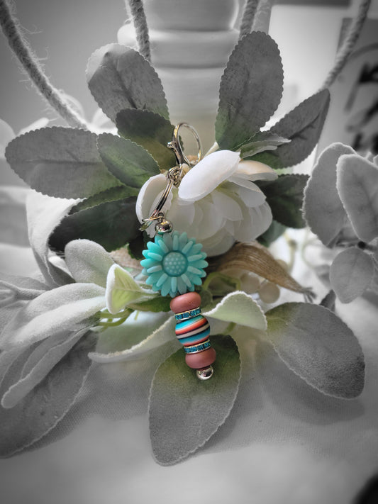 Keychain/ Turquoise Flower